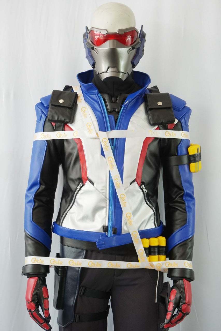 Soldier 76 Black Blue Cosplay Costume From Yinocosplay.com