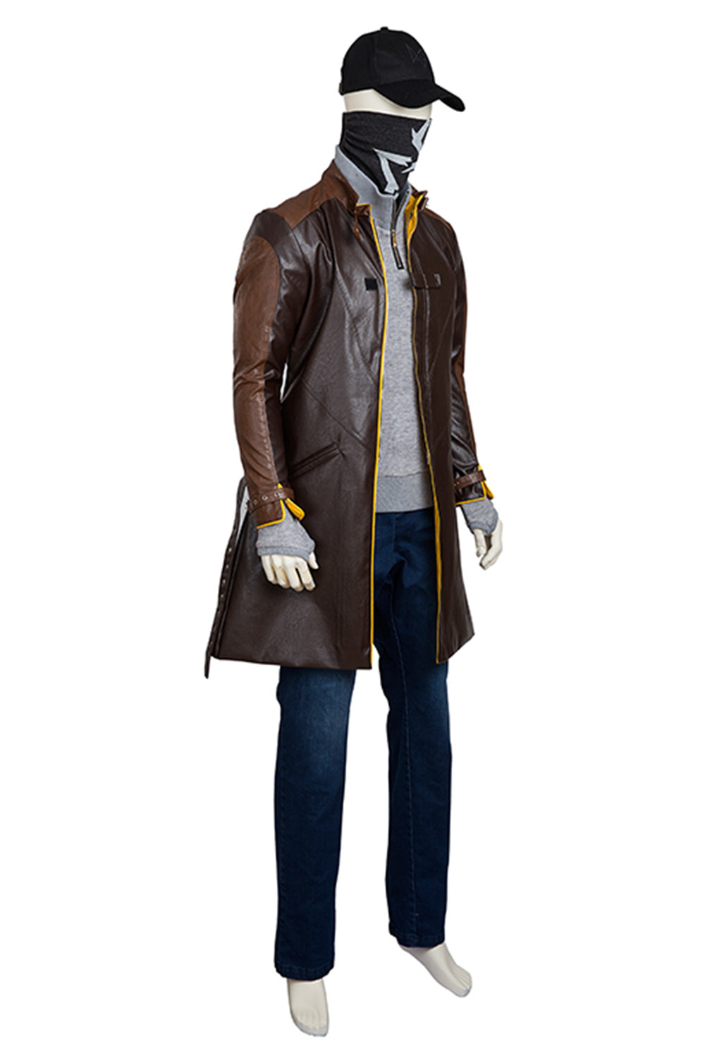 Aiden Pearce Brown Leather Jacket Cosplay Outfit