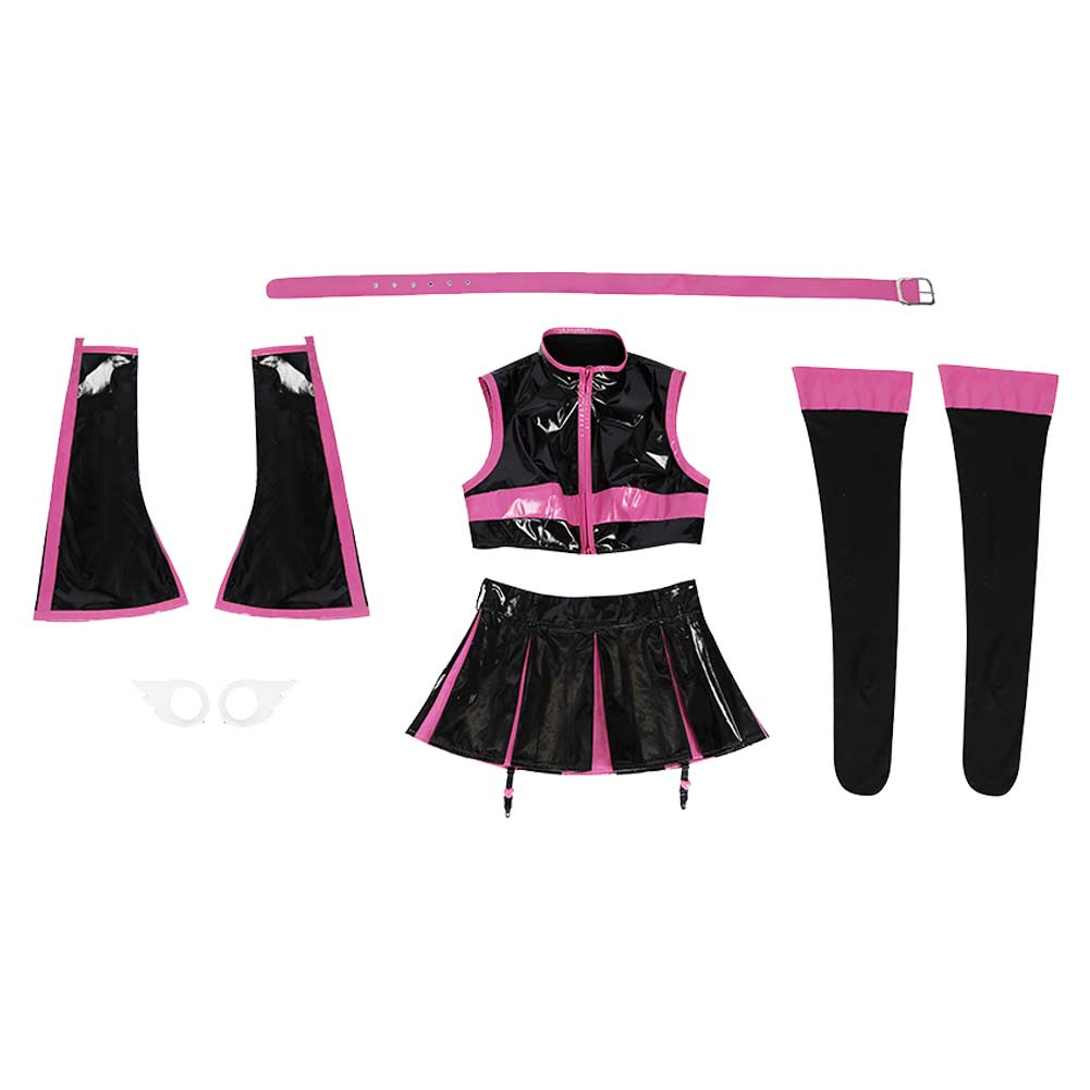 2.5 Dimensional Seduction Mikari Tachibana Women Black Pink Dress Set Cosplay Costume From Yinocosplay.com