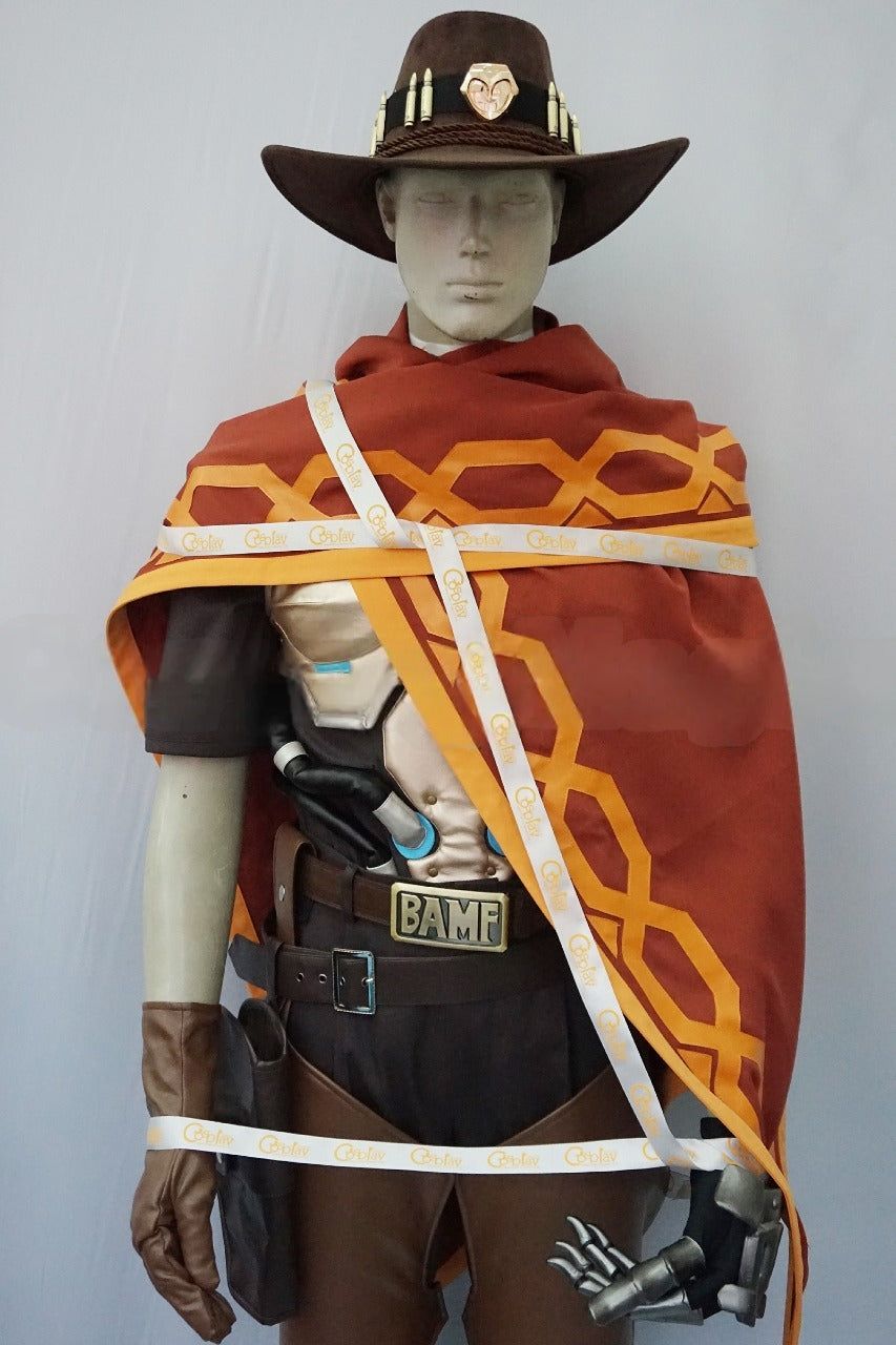 McCree Brown Red Cosplay Costume From Yinocosplay.com