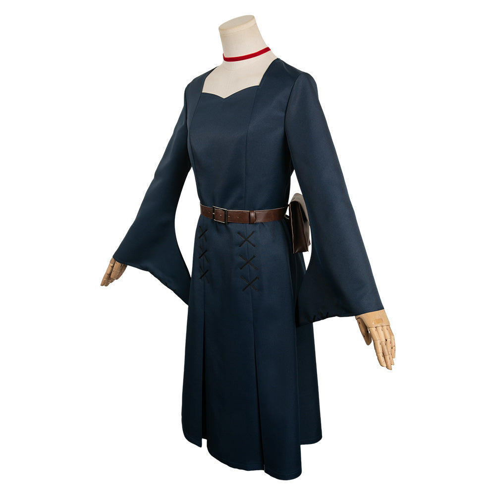 Delicious in Dungeon Marcille Women Dark Blue Dress Party Carnival Halloween Cosplay Costume From Yinocosplay.com