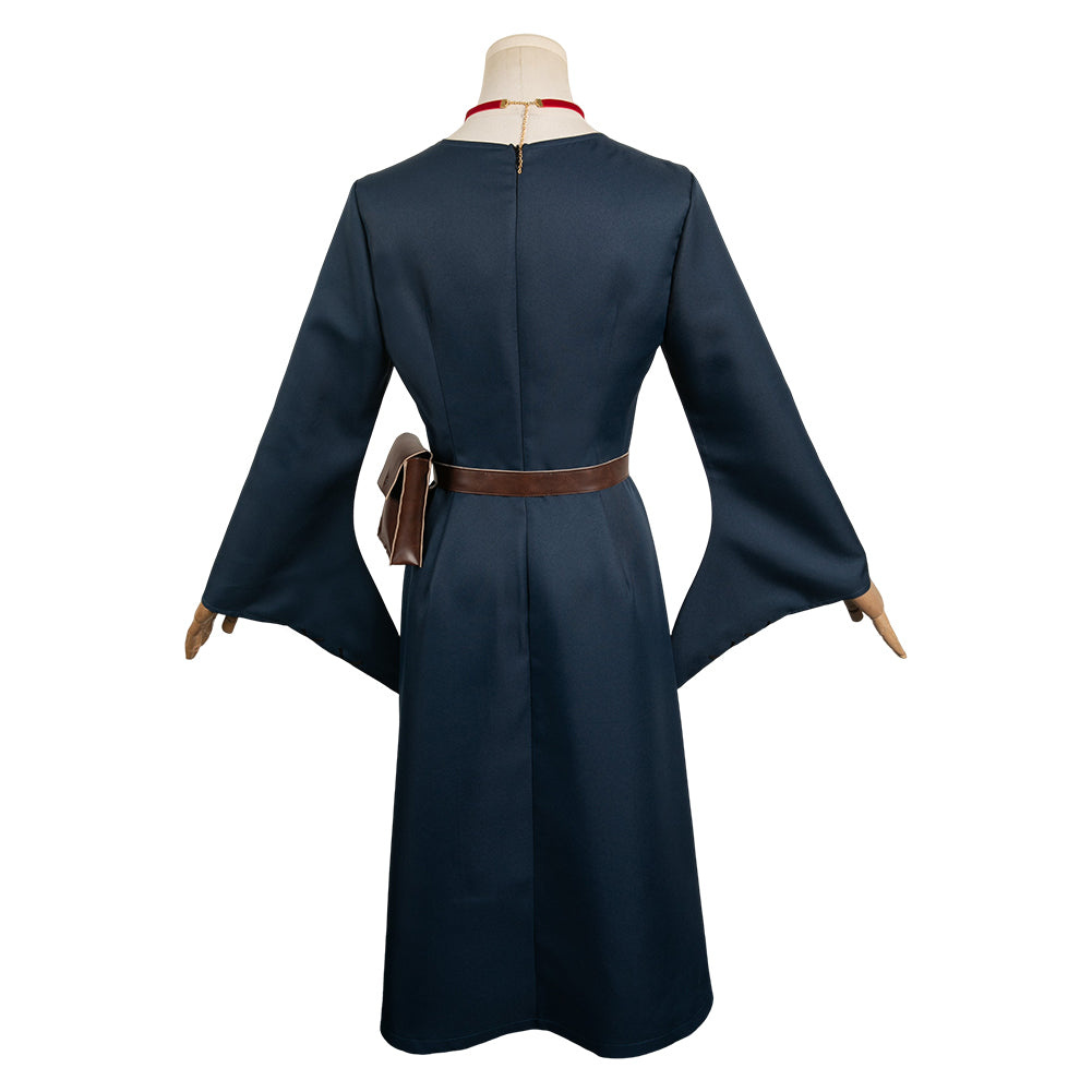 Delicious in Dungeon Marcille Women Dark Blue Dress Party Carnival Halloween Cosplay Costume From Yinocosplay.com