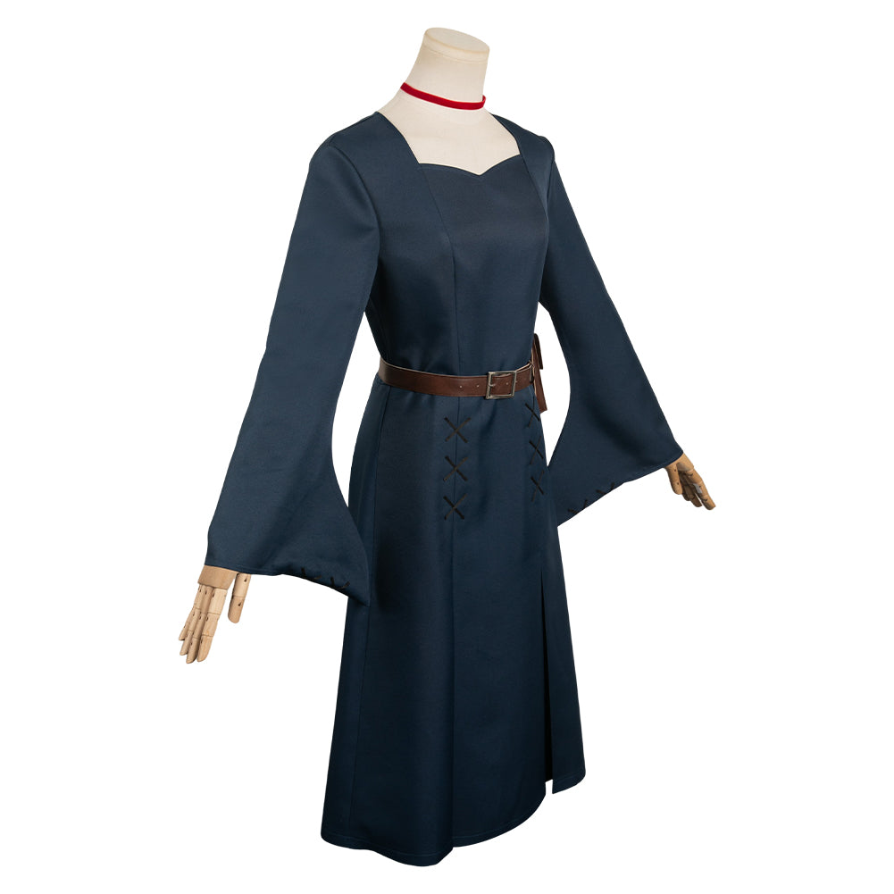Delicious in Dungeon Marcille Women Dark Blue Dress Party Carnival Halloween Cosplay Costume From Yinocosplay.com