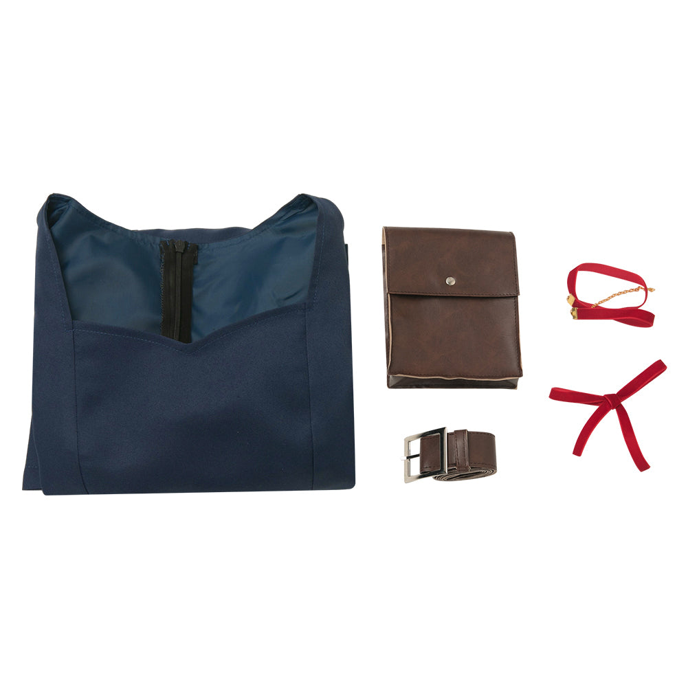 Delicious in Dungeon Marcille Women Dark Blue Dress Party Carnival Halloween Cosplay Costume From Yinocosplay.com