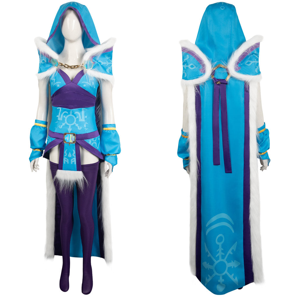 Crystal Maiden Women Blue Outfit Cosplay Costume From Yinocosplay.com