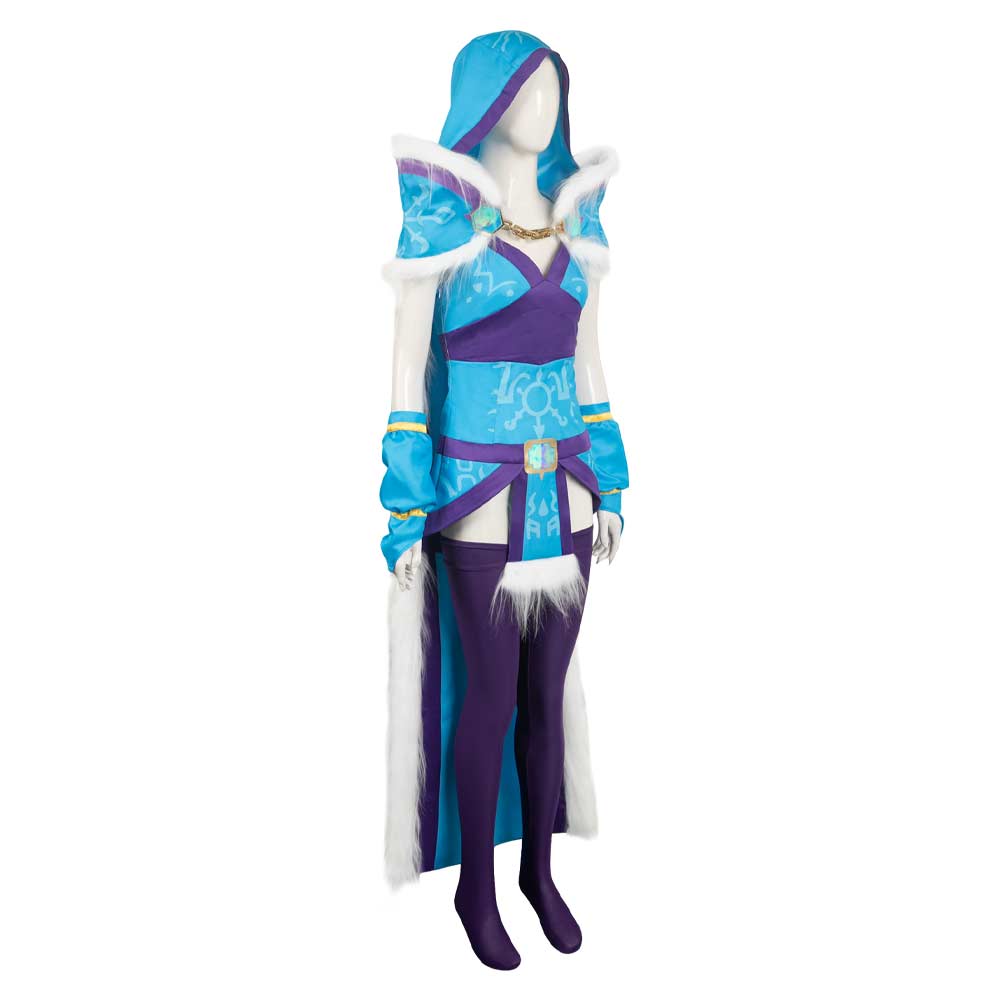 Crystal Maiden Women Blue Outfit Cosplay Costume From Yinocosplay.com