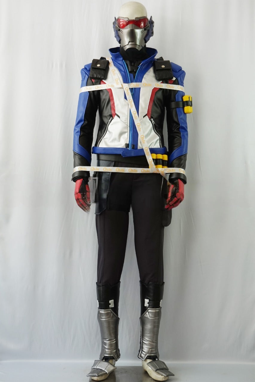 Soldier 76 Black Blue Cosplay Costume From Yinocosplay.com