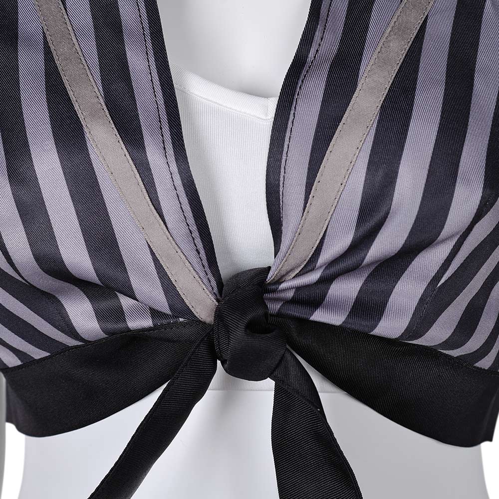 FF VII Tifa Lockhart Women Black Striped Sunscreen Outfit Cosplay Costume From Yinocosplay.com