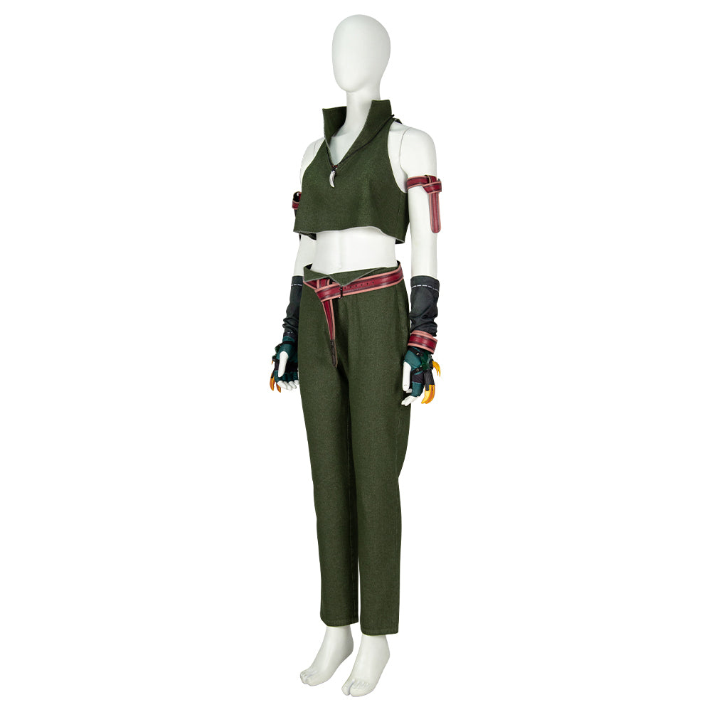 Tifa Lockhart Women Green Cowboy Suit Cosplay Costume From Yinocosplay.com