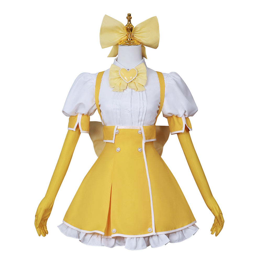Gushing over Magical Girls Tenkawa Kaoruko Women Yellow Dress Party Carnival Halloween Cosplay Costume From Yinocosplay.com