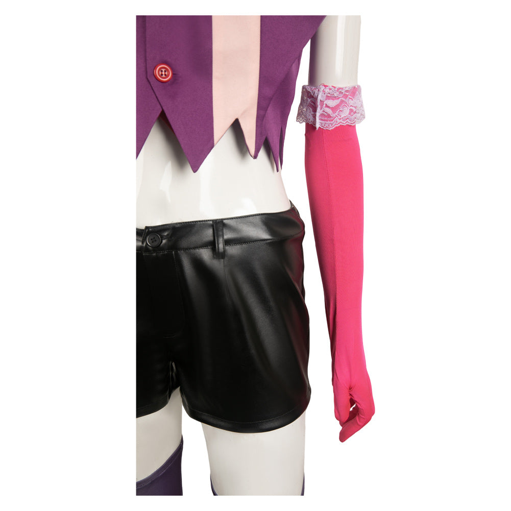 Angel Dust Women Purple Combat Suit Cosplay Costume From Yinocosplay.com