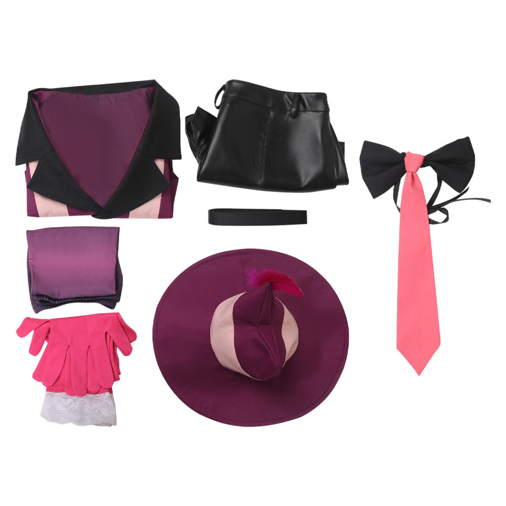 Angel Dust Women Purple Combat Suit Cosplay Costume From Yinocosplay.com