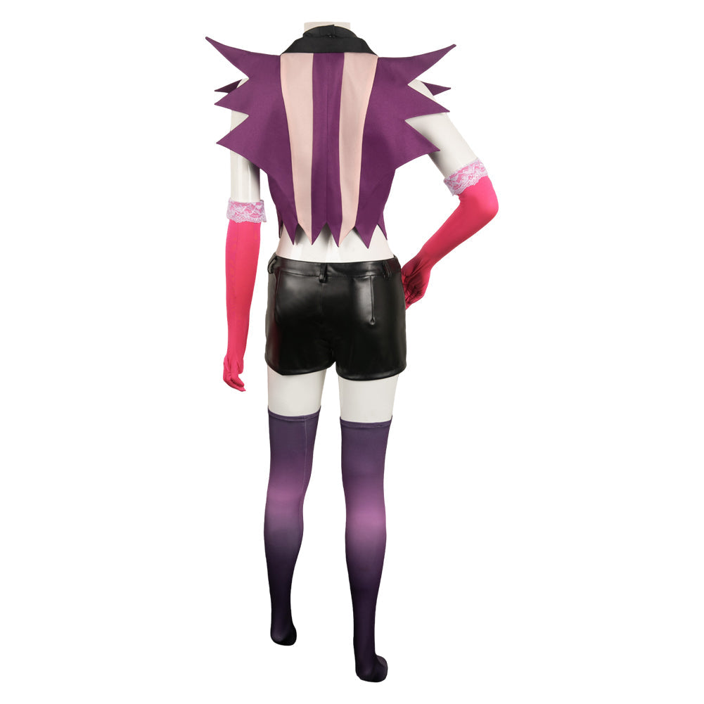 Angel Dust Women Purple Combat Suit Cosplay Costume From Yinocosplay.com