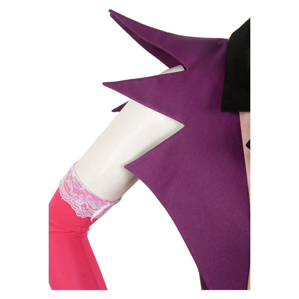 Angel Dust Women Purple Combat Suit Cosplay Costume From Yinocosplay.com