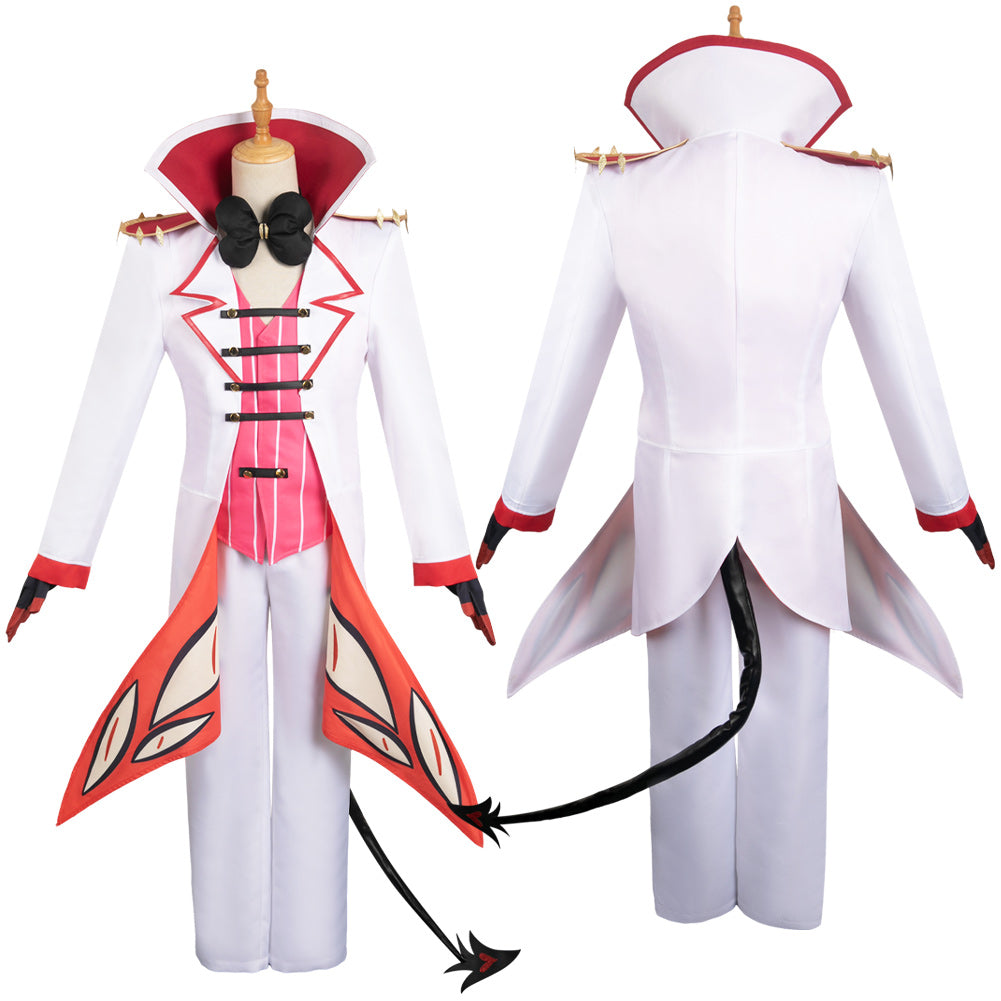 Hazbin Hotel Lucifer Morningstar White Combat Suit Party Carnival Halloween Cosplay Costume From Yinocosplay.com