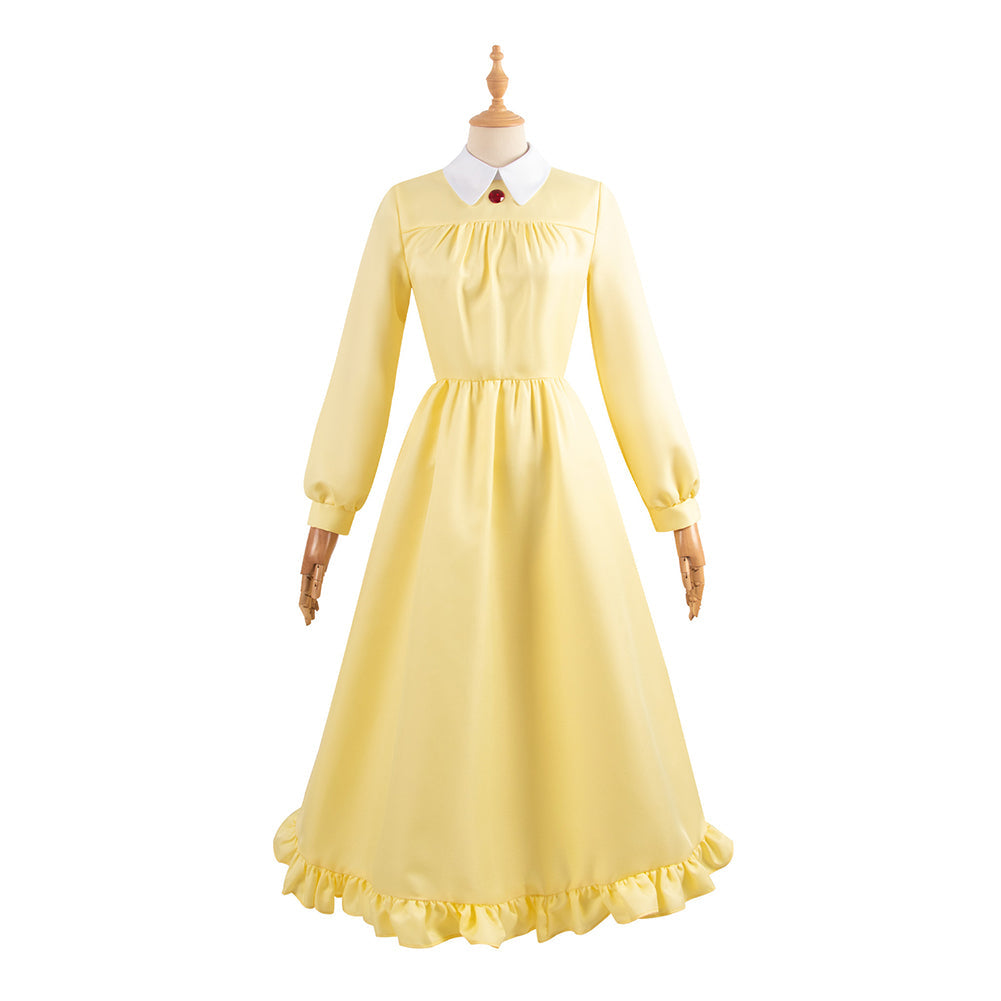 Howl's Moving Castle Sophie Hatter Women Yellow Dress Party Carnival Halloween Cosplay Costume From Yinocosplay.com