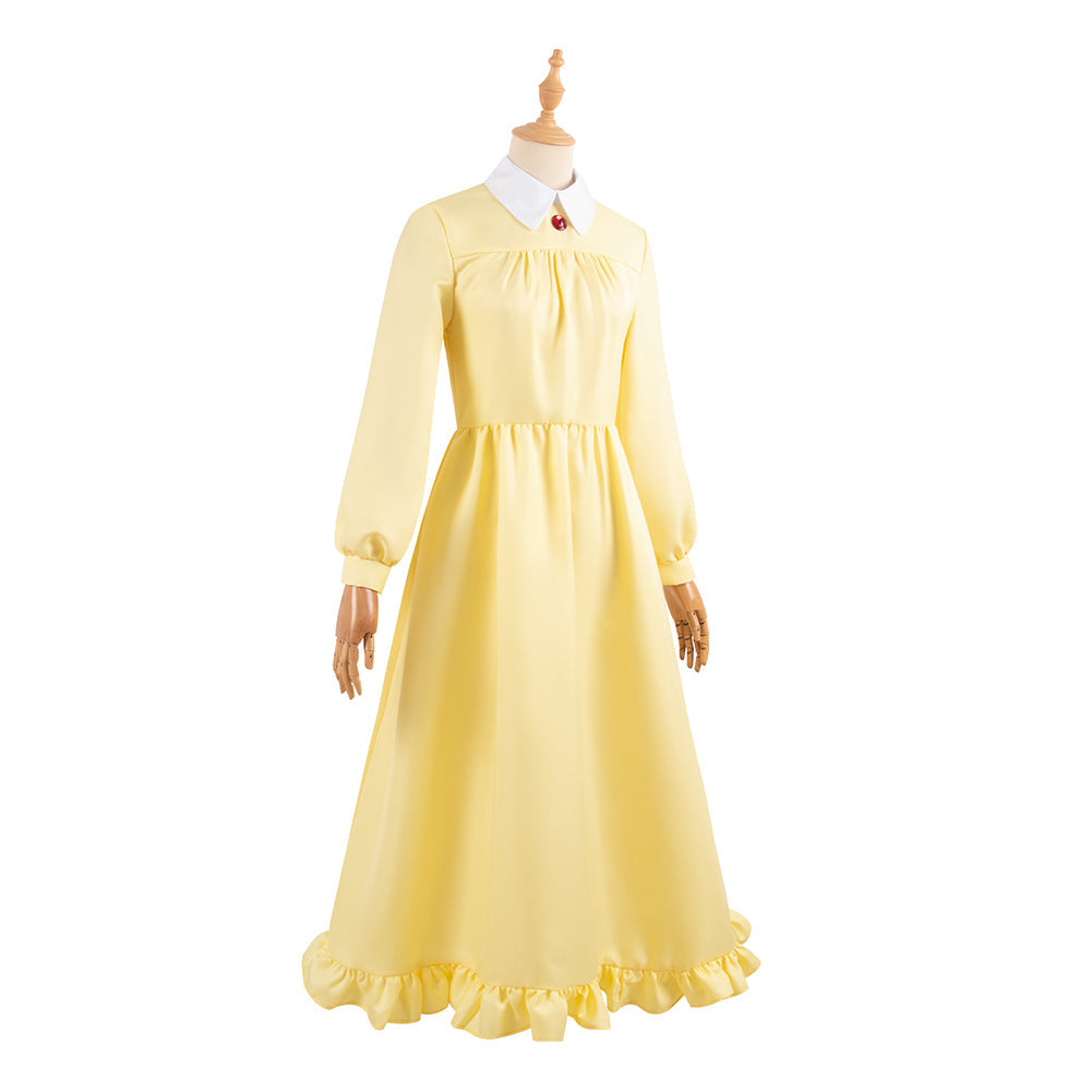 Howl's Moving Castle Sophie Hatter Women Yellow Dress Party Carnival Halloween Cosplay Costume From Yinocosplay.com