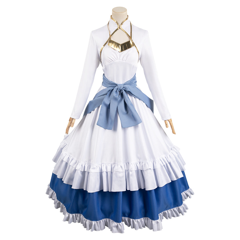 Kono Subarashii Sekai ni Shukufuku wo! Iris Women White And Blue Dress Cosplay Costume From Yinocosplay.com