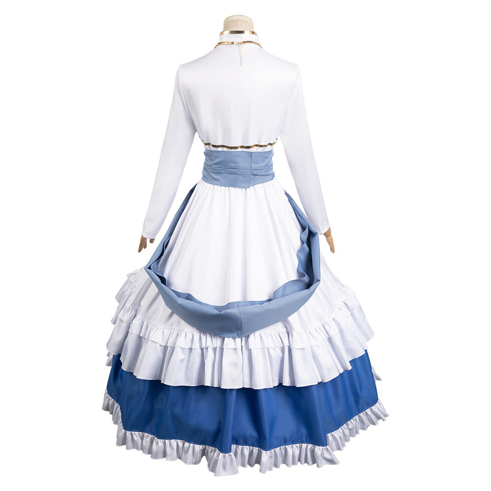 Kono Subarashii Sekai ni Shukufuku wo! Iris Women White And Blue Dress Cosplay Costume From Yinocosplay.com