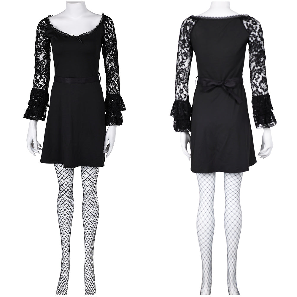 Misty Women Black Lace Long-sleeved Dress Cosplay Costume From Yinocosplay.com