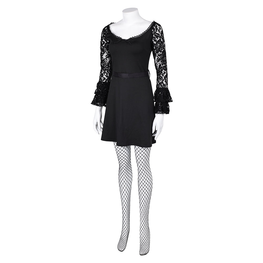 Misty Women Black Lace Long-sleeved Dress Cosplay Costume From Yinocosplay.com