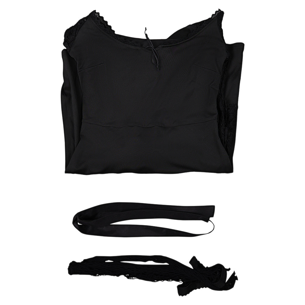 Misty Women Black Lace Long-sleeved Dress Cosplay Costume From Yinocosplay.com