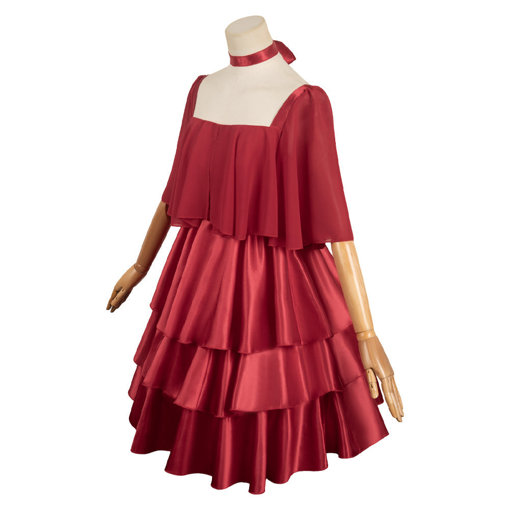 Sousou No Frieren Frieren Women Red Dress Party Carnival Halloween Cosplay Costume From Yinocosplay.com