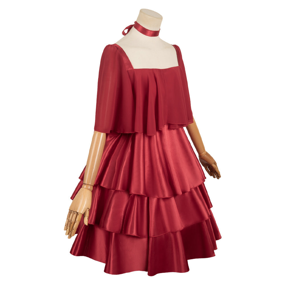 Sousou No Frieren Frieren Women Red Dress Party Carnival Halloween Cosplay Costume From Yinocosplay.com