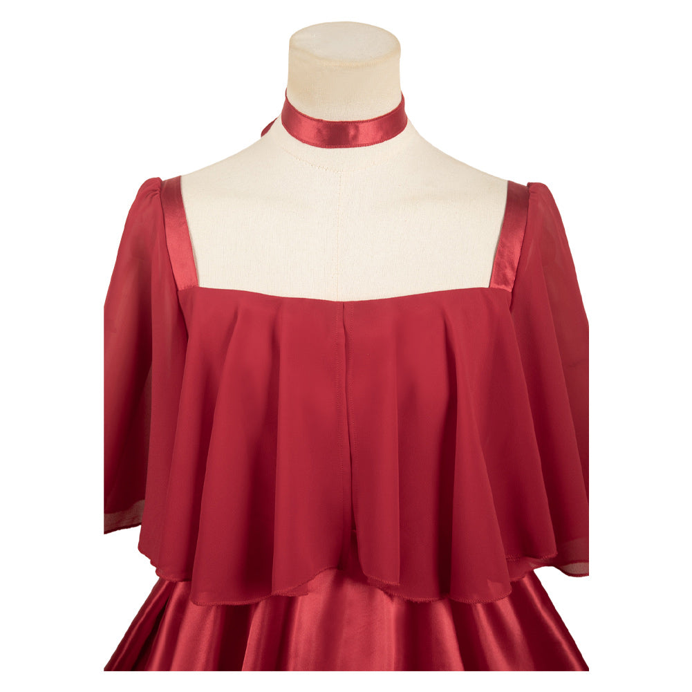 Sousou No Frieren Frieren Women Red Dress Party Carnival Halloween Cosplay Costume From Yinocosplay.com