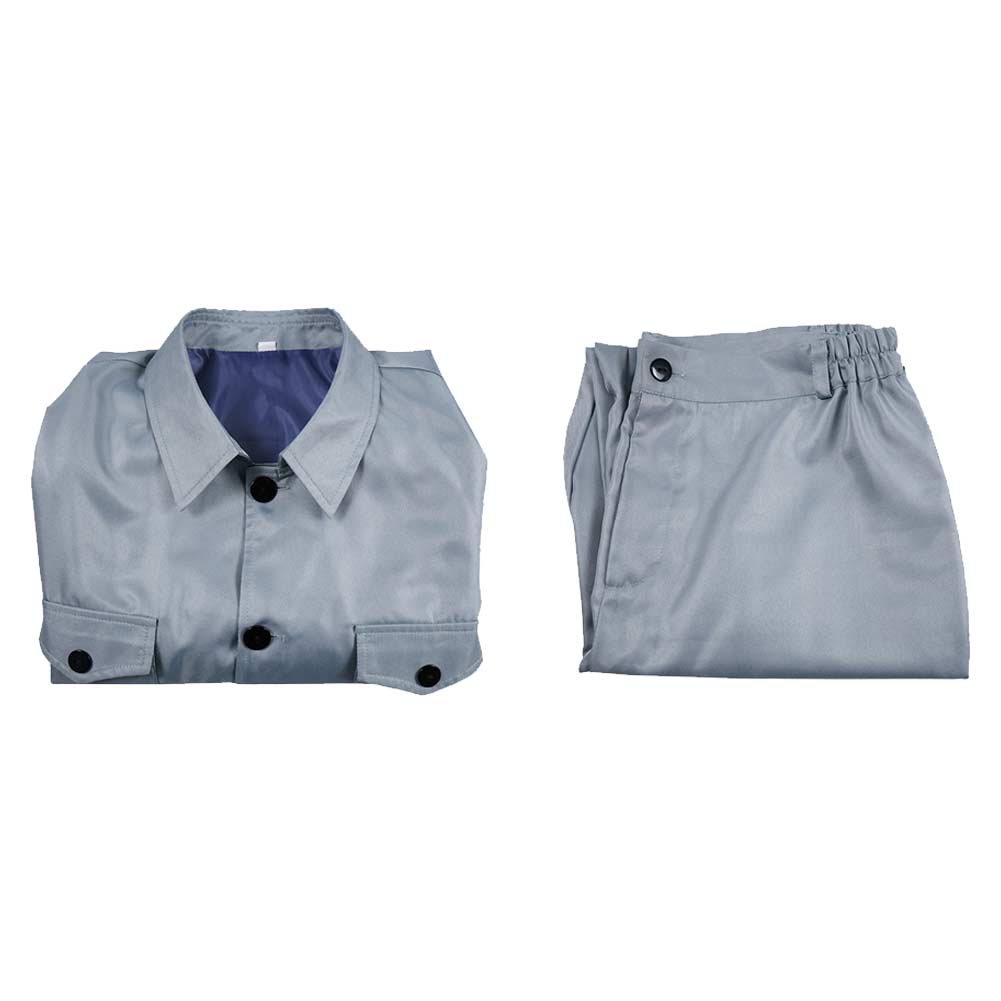 The Boy and the Heron Mahito Maki Blue Top Pants Set Party Carnival Halloween Cosplay Costume From Yinocosplay.com