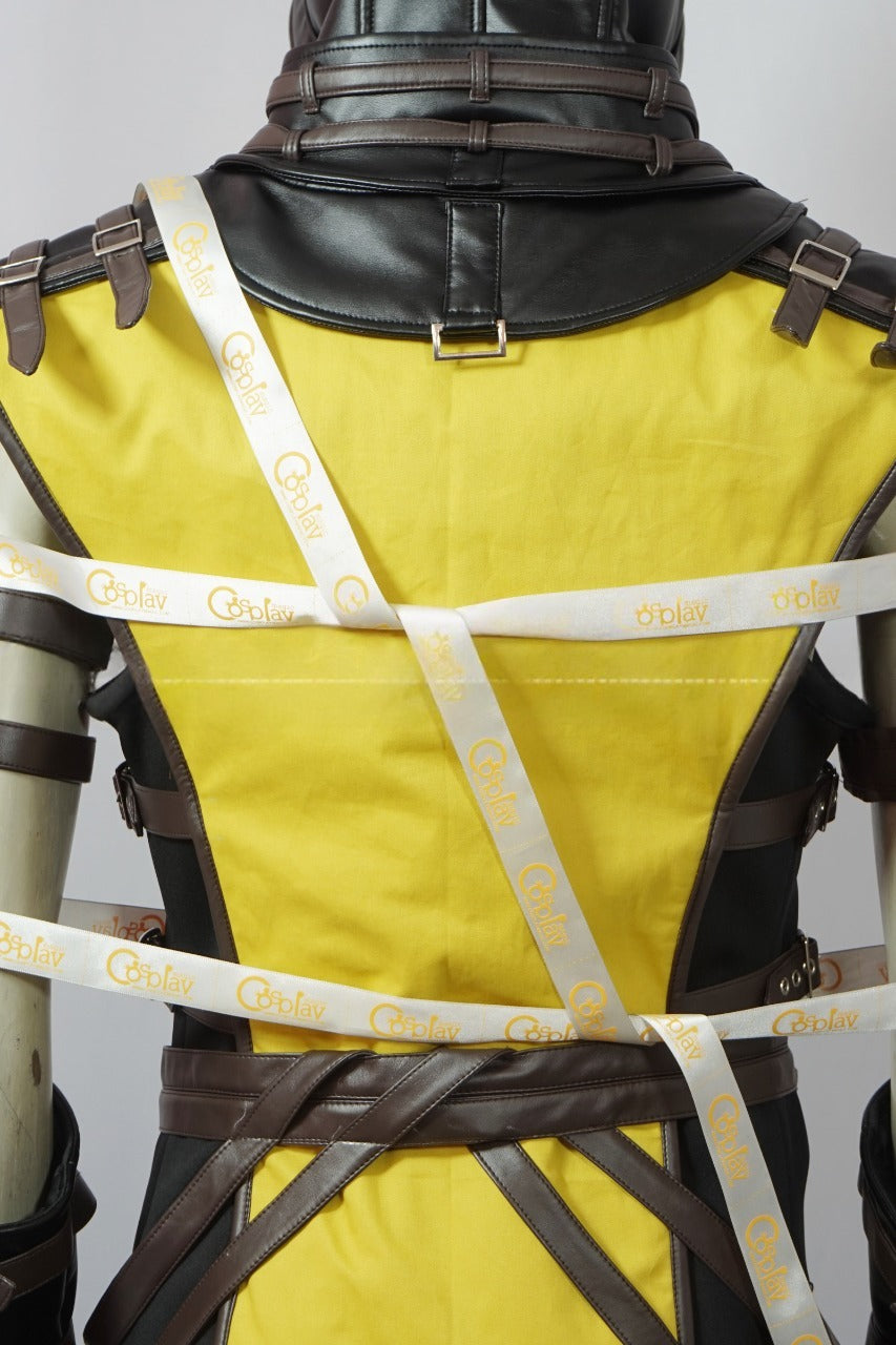 Scorpion Yellow and Black Ninja Warrior Cosplay Costume From Yinocosplay.com