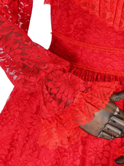 Lydia Deetz Bride Red Wedding Dress Cosplay Costume From Yinocosplay.com