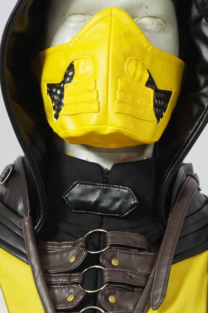 Scorpion Yellow and Black Ninja Warrior Cosplay Costume From Yinocosplay.com