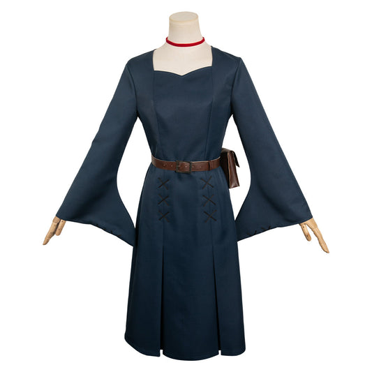 Delicious in Dungeon Marcille Women Dark Blue Dress Party Carnival Halloween Cosplay Costume From Yinocosplay.com