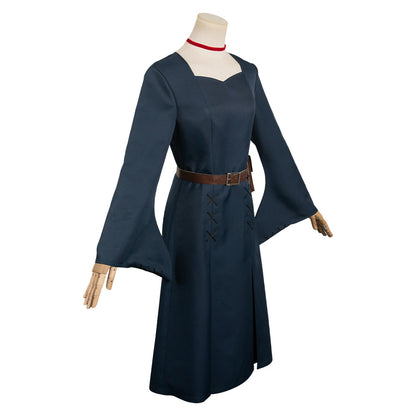 Delicious in Dungeon Marcille Women Dark Blue Dress Party Carnival Halloween Cosplay Costume From Yinocosplay.com