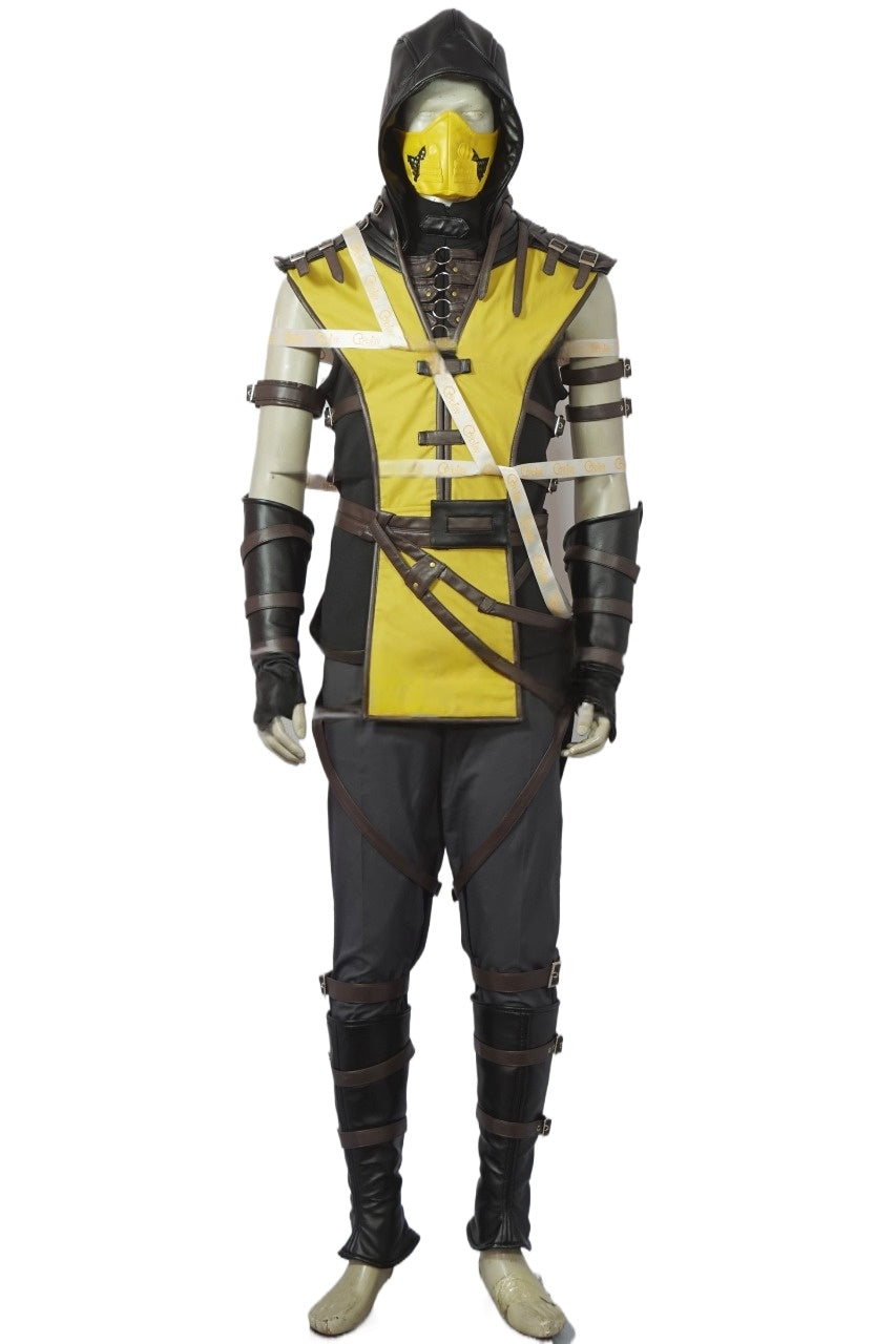 Scorpion Yellow and Black Ninja Warrior Cosplay Costume From Yinocosplay.com