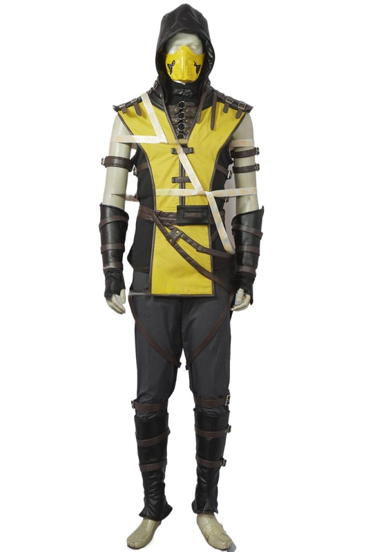 Scorpion Yellow and Black Ninja Warrior Cosplay Costume From Yinocosplay.com