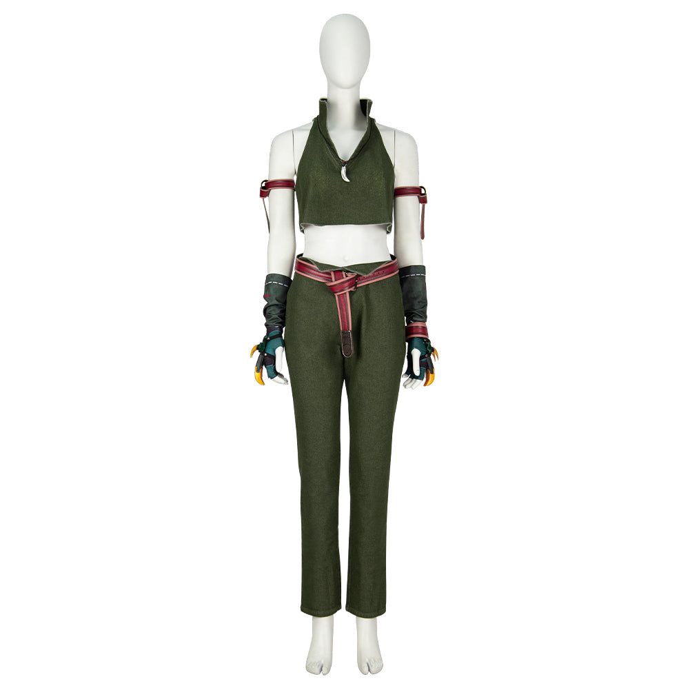 Tifa Lockhart Women Green Cowboy Suit Cosplay Costume From Yinocosplay.com