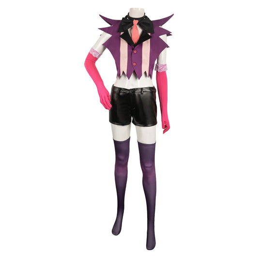Angel Dust Women Purple Combat Suit Cosplay Costume From Yinocosplay.com