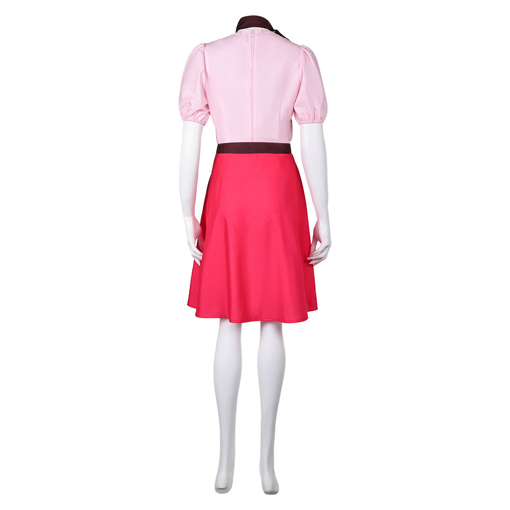 Hazbin Hotel Niffty Women Pink Printed Dress Party Carnival Halloween Cosplay Costume From Yinocosplay.com