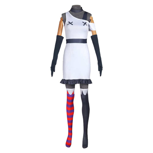 Vaggie Women White Dress Cosplay Costume From Yinocosplay.com