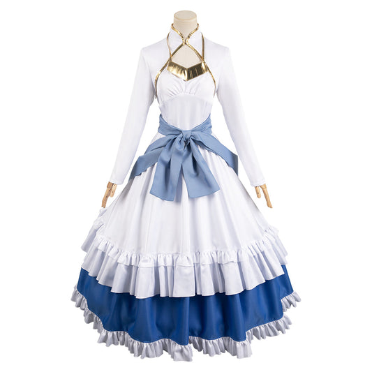 Kono Subarashii Sekai ni Shukufuku wo! Iris Women White And Blue Dress Cosplay Costume From Yinocosplay.com