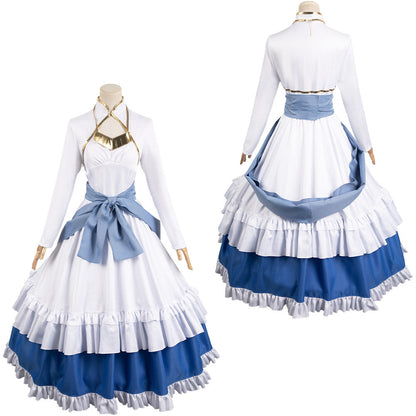 Kono Subarashii Sekai ni Shukufuku wo! Iris Women White And Blue Dress Cosplay Costume From Yinocosplay.com