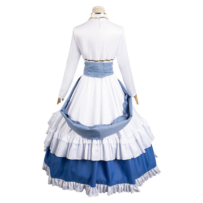 Kono Subarashii Sekai ni Shukufuku wo! Iris Women White And Blue Dress Cosplay Costume From Yinocosplay.com