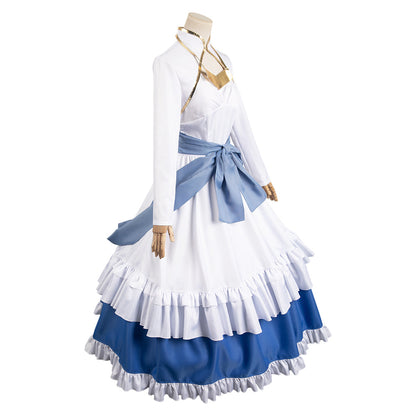 Kono Subarashii Sekai ni Shukufuku wo! Iris Women White And Blue Dress Cosplay Costume From Yinocosplay.com