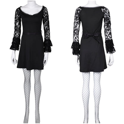 Misty Women Black Lace Long-sleeved Dress Cosplay Costume From Yinocosplay.com