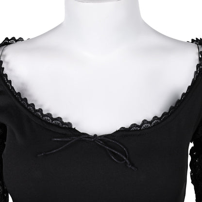 Misty Women Black Lace Long-sleeved Dress Cosplay Costume From Yinocosplay.com