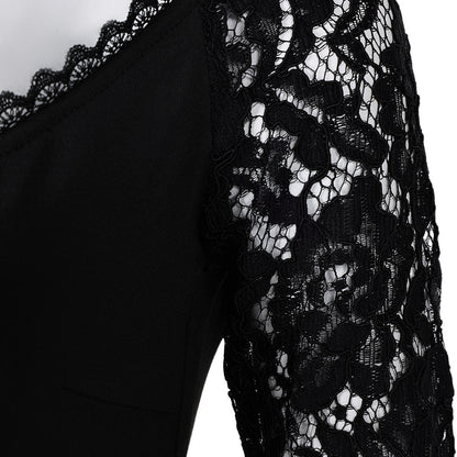Misty Women Black Lace Long-sleeved Dress Cosplay Costume From Yinocosplay.com