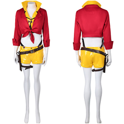 Ashe Women Red Cowboy Outfit Party Carnival Halloween Cosplay Costume From Yinocosplay.com