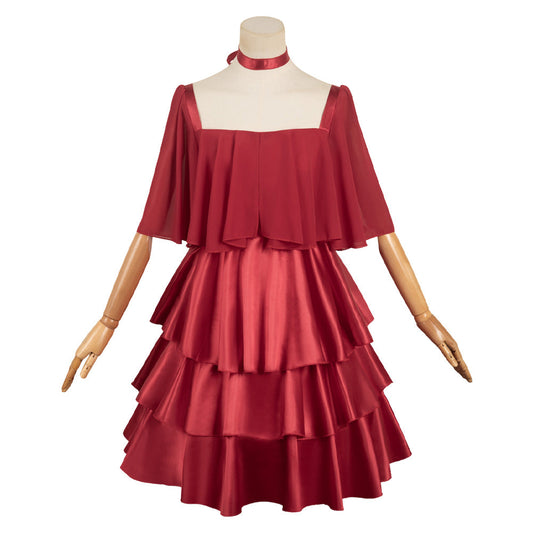 Sousou No Frieren Frieren Women Red Dress Party Carnival Halloween Cosplay Costume From Yinocosplay.com